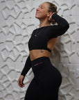 Look Back Long Sleeve Backless Top