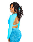 Look Back Long Sleeve Backless Top